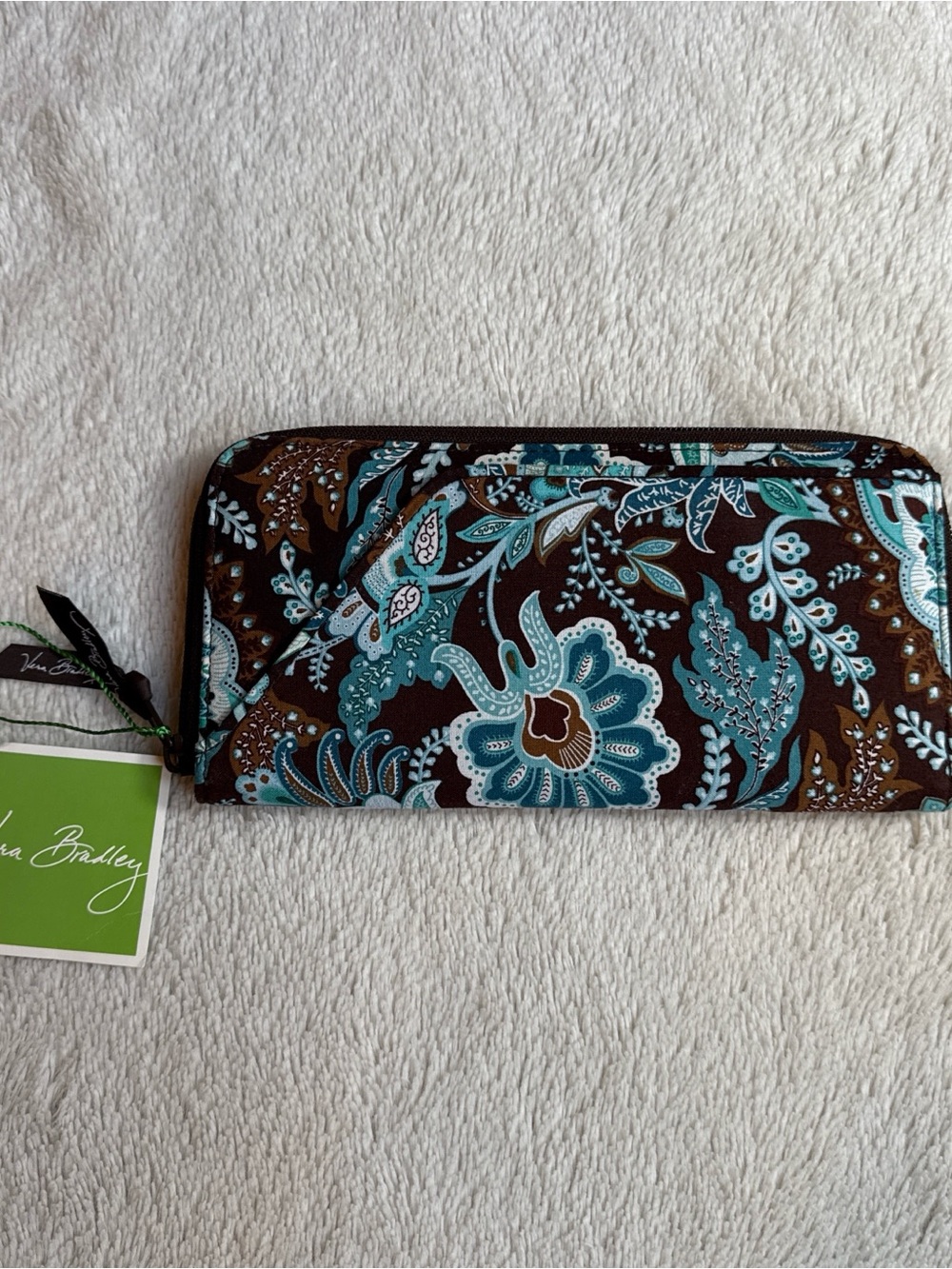 NWT Rare Vintage Vera Bradley Travel Organizer Wallet – Java Blue Paisley